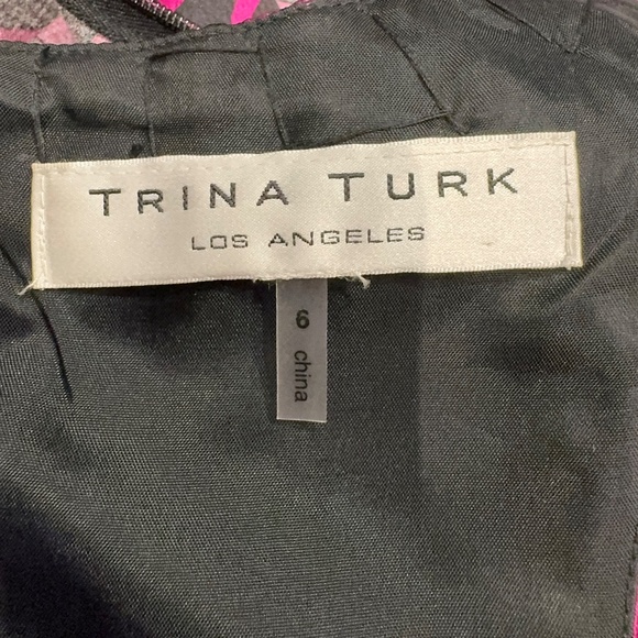 Trina Turk 100% Silk Purple and Black top - Picture 3 of 6